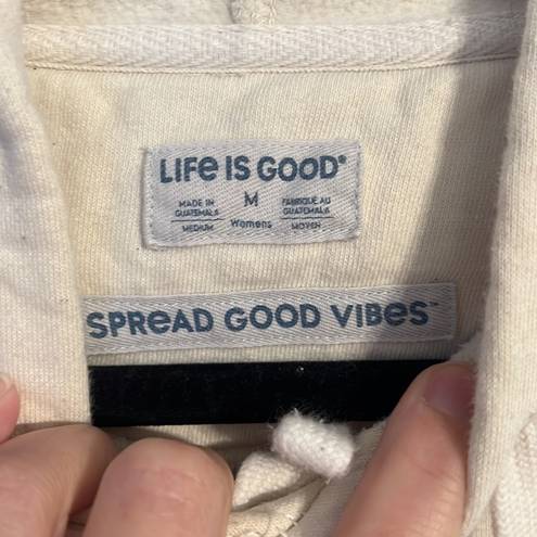 Life is Good Life‎ is Good Fine Daisy Coin Simply True Fleece Hoodie Sz Medium ♣️