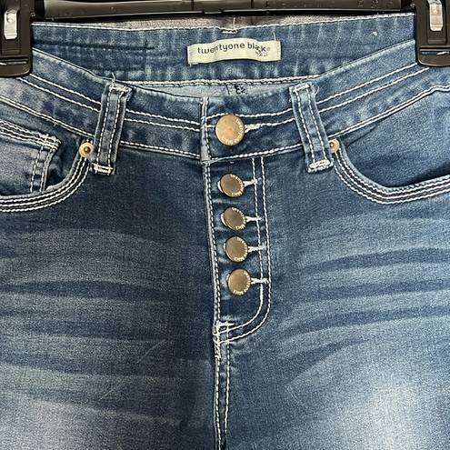 Twenty One  BLACK BY RUE 21 HIGH WAISTED JEGGING FLEX BLUE JEANS SIZE 7/8