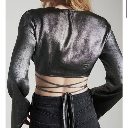 Dynamite Callie Metallic Wrap Around Top