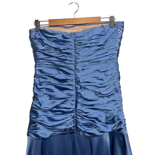 Cinq à Sept NEW NWT Cinq A Sept Eliza Strapless Asymmetrical Midi Dress In Deja Blue