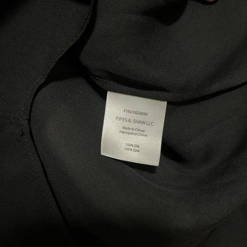 Veronica Beard  Black Silk Semi-Sheer Tunic Blouse Size 6