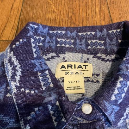 Ariat  R.E.A.L. Southwestern Oceanic Print Long Sleeve Western Pearl Snap XL