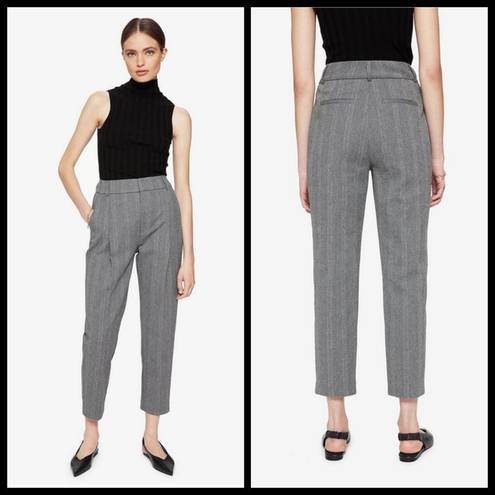 ANINE BING 💕💕 Becky Trouser Pant ~ Straight Leg High Waisted Grey Fishbone 36