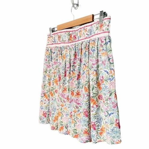 Rachel Zoe NWT  Floral Mini Skirt With Contrasting Band Preppy Pleats Size Large