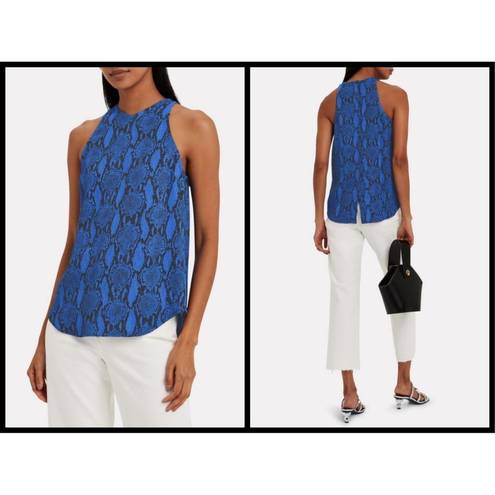 ALC Frank 💕ALC💕 Anise Snakeskin Print Crepe Tank Top Blue 2 NWT