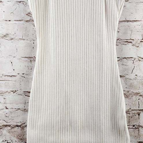 The Range  Primary Rib Carved Mini Dress in Lt Shell White Size XS Sleeveless