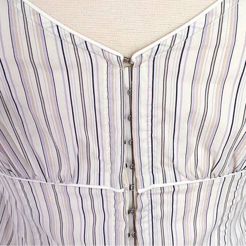 EXPRESS Stretch Y2K Cottagecore Bell Sleeve Corset Pinstripe Top Size 5/6