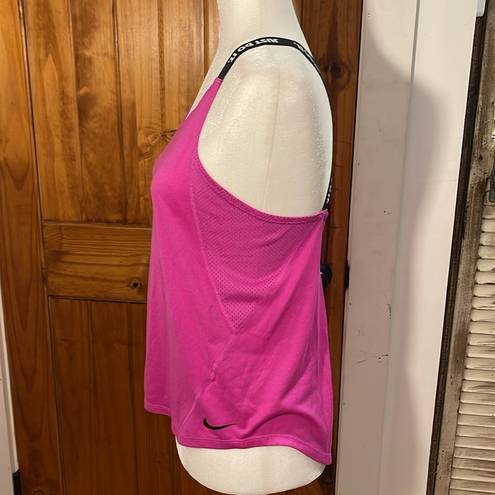 Nike Dri Fit pink Black Racerback Tank Small Just Do It