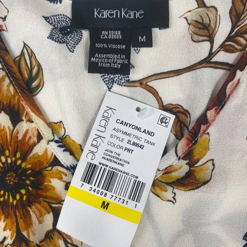 Karen Kane NWT  Floral Canyonland Asymmetric Tank Top Size Medium