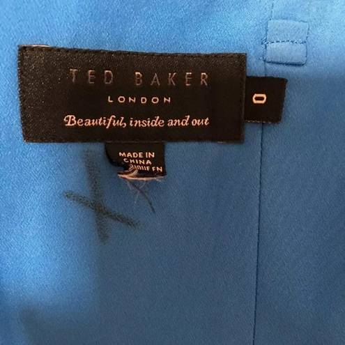 Ted Baker  London Blue Strapless Dress Size 0 XS Beautiful RARE HTF GORGEOUS