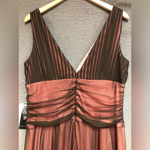 a.n.a NWT JS boutique 16 coral under dress  mesh brown overlay with rushing