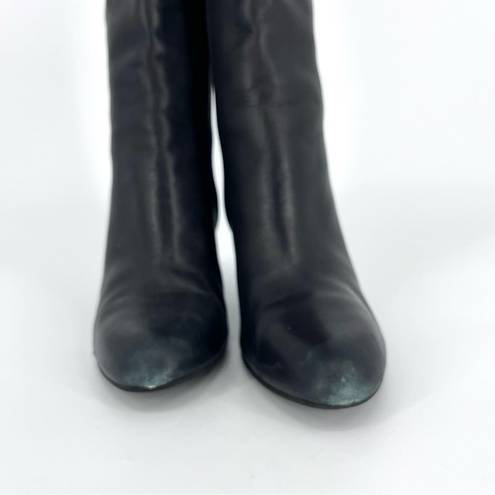 Via Spiga  Knee High Wedge Leather Boots Black 8