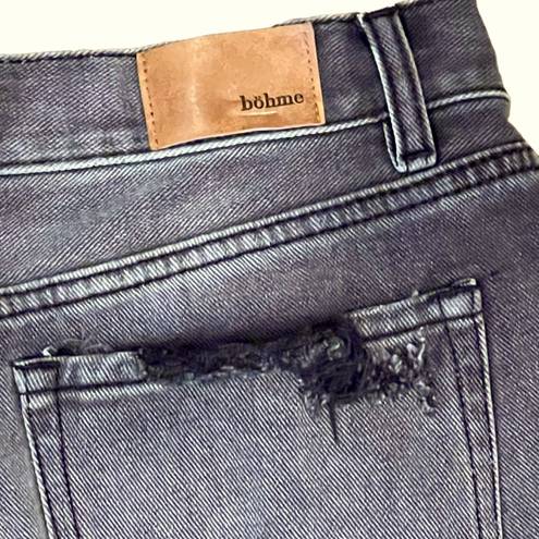 Bohme  black denim cutoff shorts distressed size 29