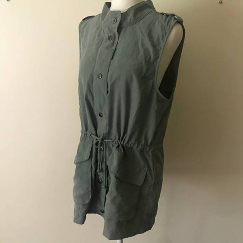 First Love Womens Cargo Military‎ Vest Green Size Large