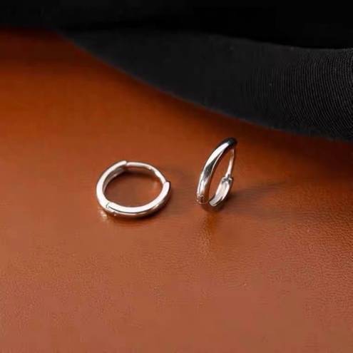 925 Silver Plated Small Hoop Earrings, 10mm Silver Hoop Earrings