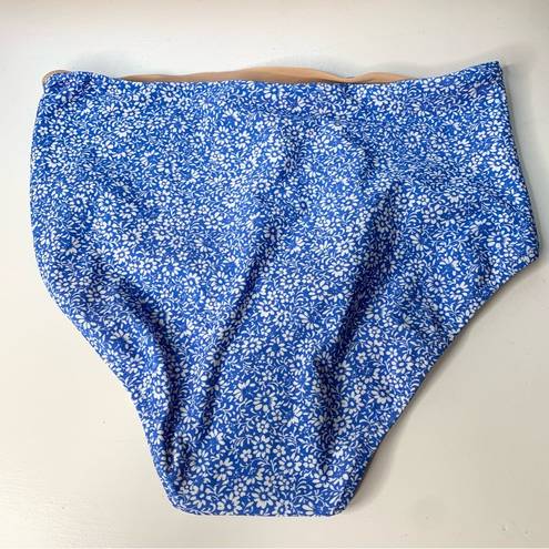 J.Crew NWT  Printed High Waisted Bikini Bottom Sail Blue White