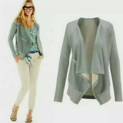 CAbi  draped pocket cardigan sweater sage gray 5132 small