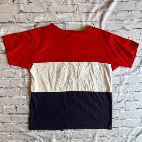 Brooks VTG Y2K Nautical Flags Red White Blue Bobbie  Top Shirt