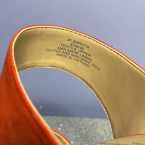 Jessica Simpson  Orange Faux Suede w/ Rope Bottom Wedge Size 8.5M