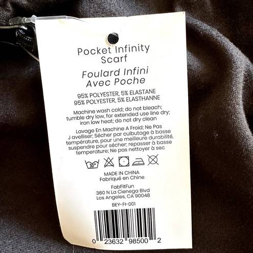 Beyond Yoga  Pocket Infinity Scarf Lightweight Hidden Zip Cozy Soft Black NWT