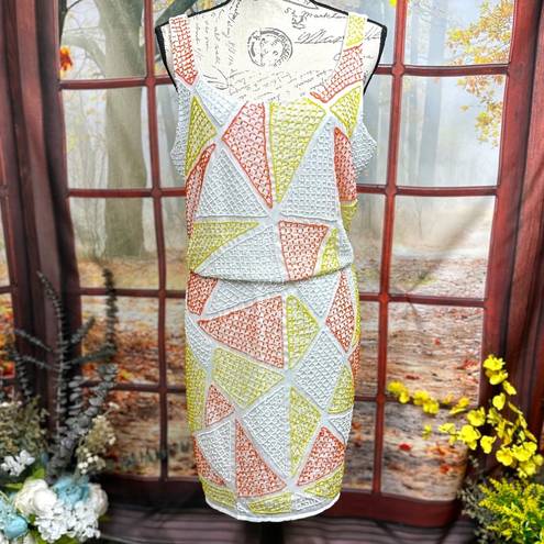 Romeo + Juliet Couture  Beaded Dress - White/Orange/Yellow - size L