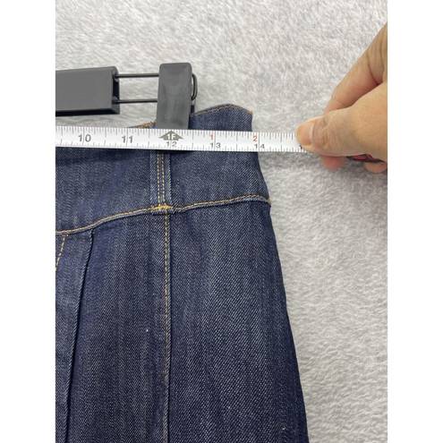 White House | Black Market WHBM Women's Blue Denim Skirt Midi Pencil Dark Wash Size 4 Petite