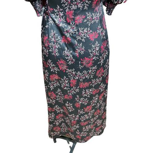 Daisy Cinq a Sept  Kacy Tumbled Black Pink Floral Print Dress Size 4