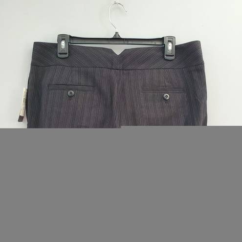 AB Studio  Stretch Black Striped Wide Leg Cuffed Pants Size 12