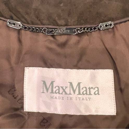 Max Mara  leather and suede mix long Coat