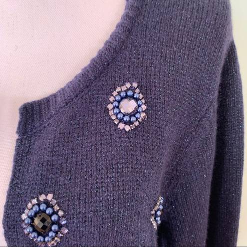 Coldwater Creek  Cashmere Blend Bling Cardigan L 14