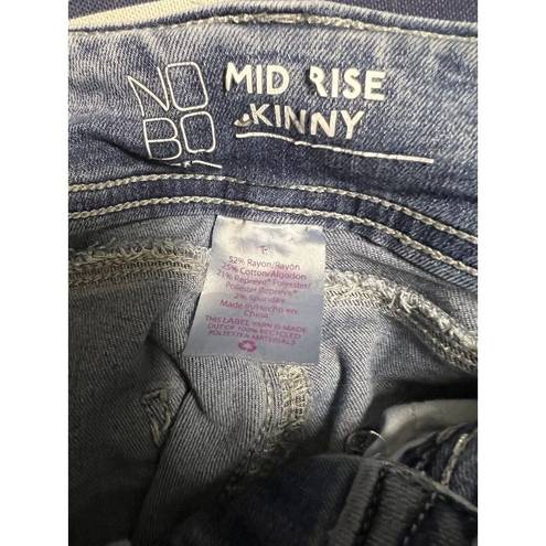 No Bo  Soft Mid Rise Skinny Junior's Size 1 Blue Stretch Jeans BGD-C