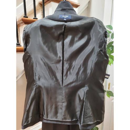 Jones Wear  Women's Black Solid Polyester Blazer Coat & Pant 2 Pc's Set Size 18