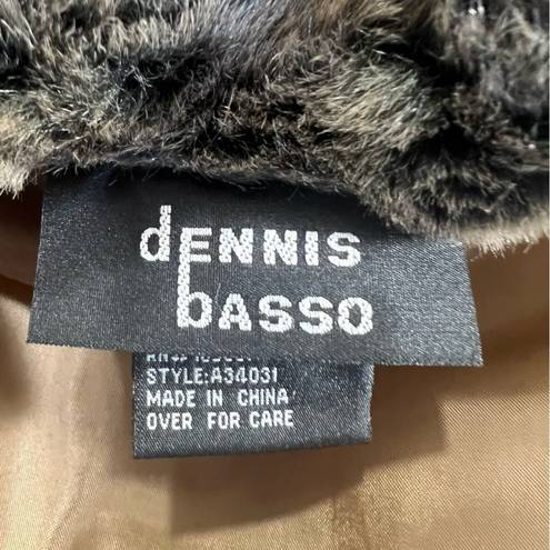 Dennis Basso  Faux Fur Collar Lined Winter Jacket