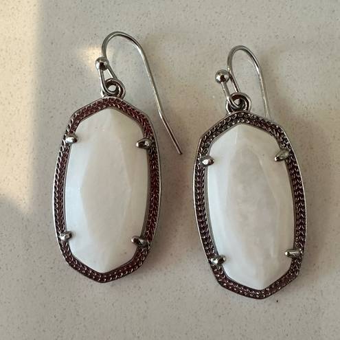 Kendra Scott  Dani White Pearl and Silver Drop Earrings