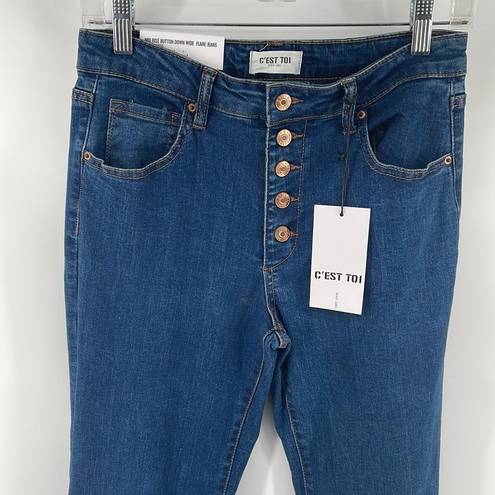 C’EST TOI  Black Label mid rise button fly down wide flare jeans bell bottom 5 26