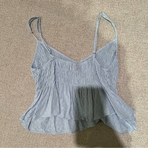 American Threads Light Blue Ruffle Tank Top Size Medium