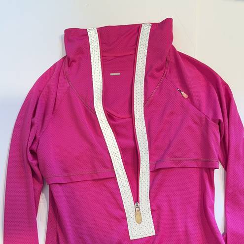 Roxy  Pullover reflective tabs thumbholes pink half zip collared lightweight S