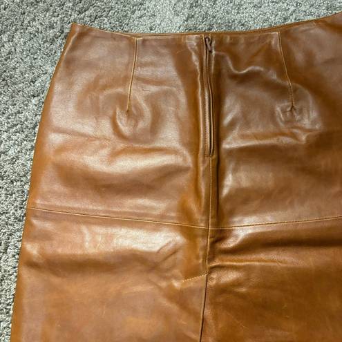 United Colors Of Benetton  Brown Leather Skirt