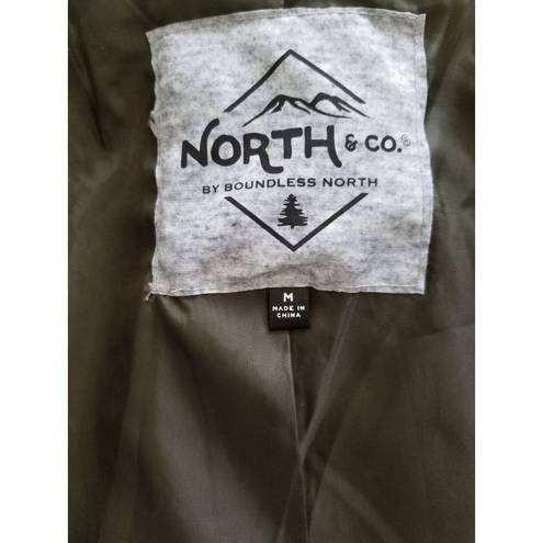 Krass&co Boundless North North&. Womens Faux Leather Moto Jacket Wonderland Green Sz M