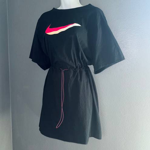 Nike Vintage Short Sleeve Black Mini Lounge Dress Jumper Womens XL - 1X