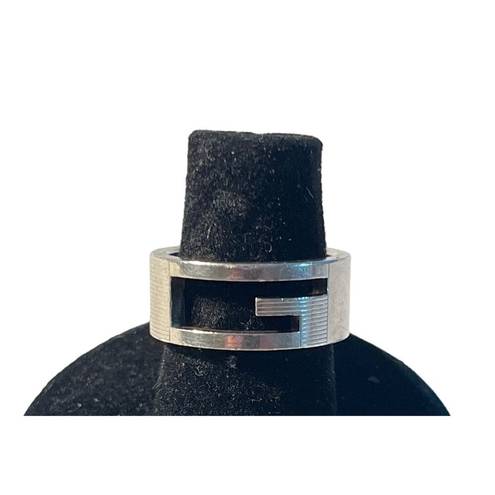 Gucci   G Sterling Sliver Cutout Band Ring Size 5