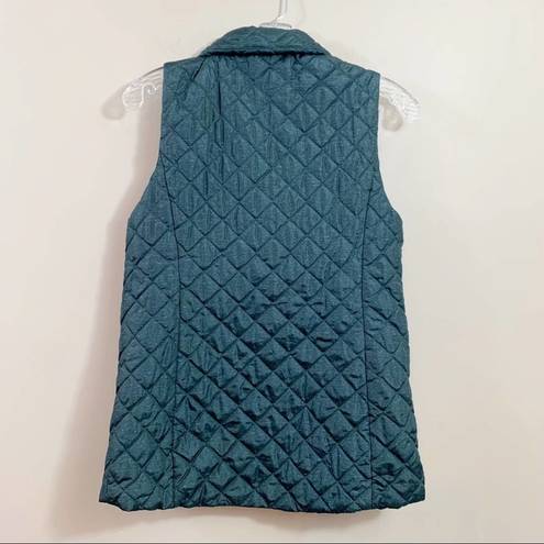 Banana Republic  Factory Quilted Printed Slim Galactic Green Heather Vest