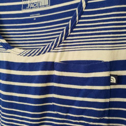 The North Face  Casual Knee-length Dress Cotton Modal Blue White Stripes Size XS