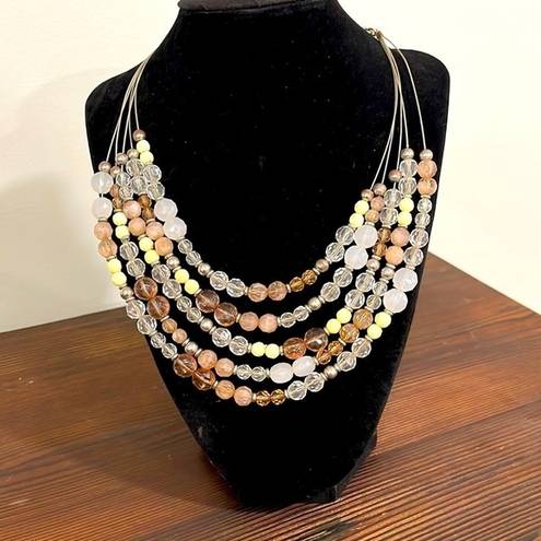 Krass&co NY & . vintage beaded wire 5 layer necklace