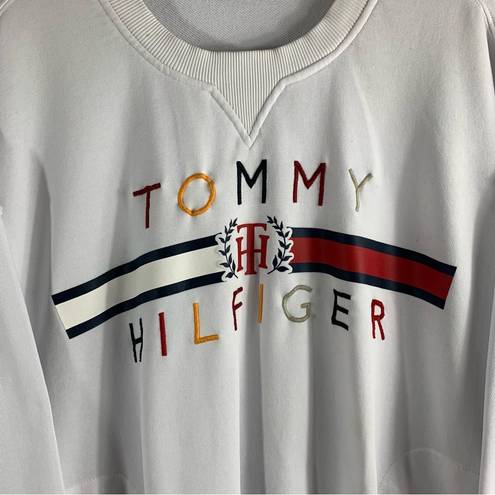 Tommy Hilfiger  Oversized White Crew Neck Sweater