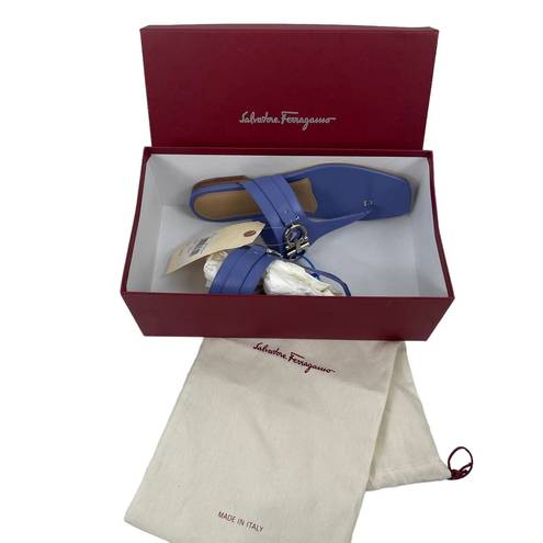 Salvatore Ferragamo  Riki Calfskin Gancini Bit Thong Sandals Size 9C