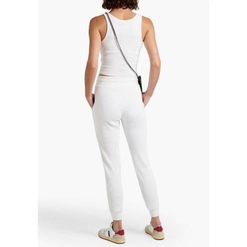 The Range  - Ribbed Cotton Blend Track Pants in White