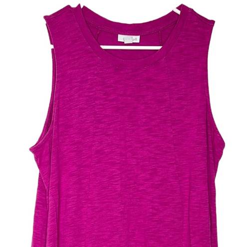 J.Jill  Solid Magenta Sleeveless T-shirt Tank Top Dress