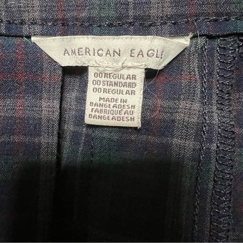 American Eagle AE Plaid Pleated Skirt Highest Rise 00 Regular Women’s Blue