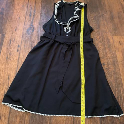 Heart soul  Black Fit & Flare Boho Dress Sleeveless Sz XL Tie Waist Lined, Pockets